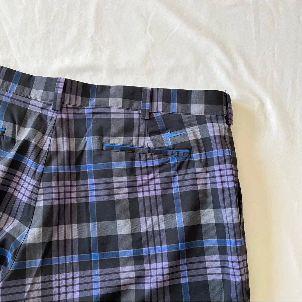 Nike NWT golf tour performance dri fit plaid shorts men size 40 standard fit